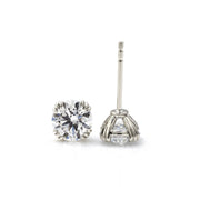 Triple-Prongs Classic Round Lab Diamond Ear Studs - LGG Jewelry